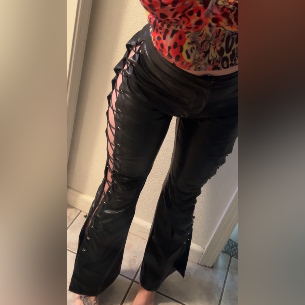 Bootcut Leather Pants